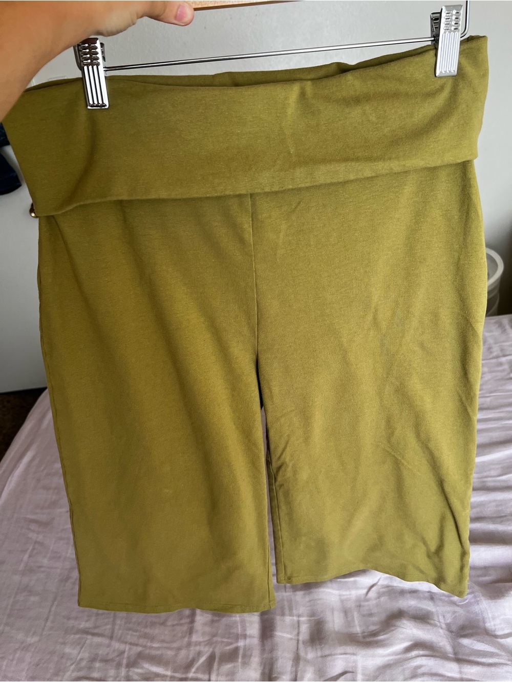 Urban Outfitters Olive Green Knit Fold-Over Waist capris - Picture 5 of 5